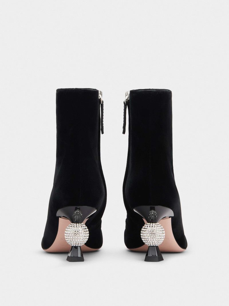 Vivier Marlène Strass Booties in Velvet 5