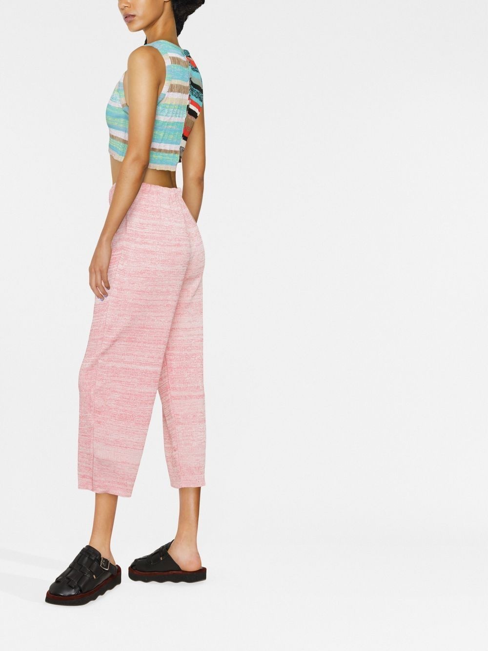 marl-knit cropped trousers - 3