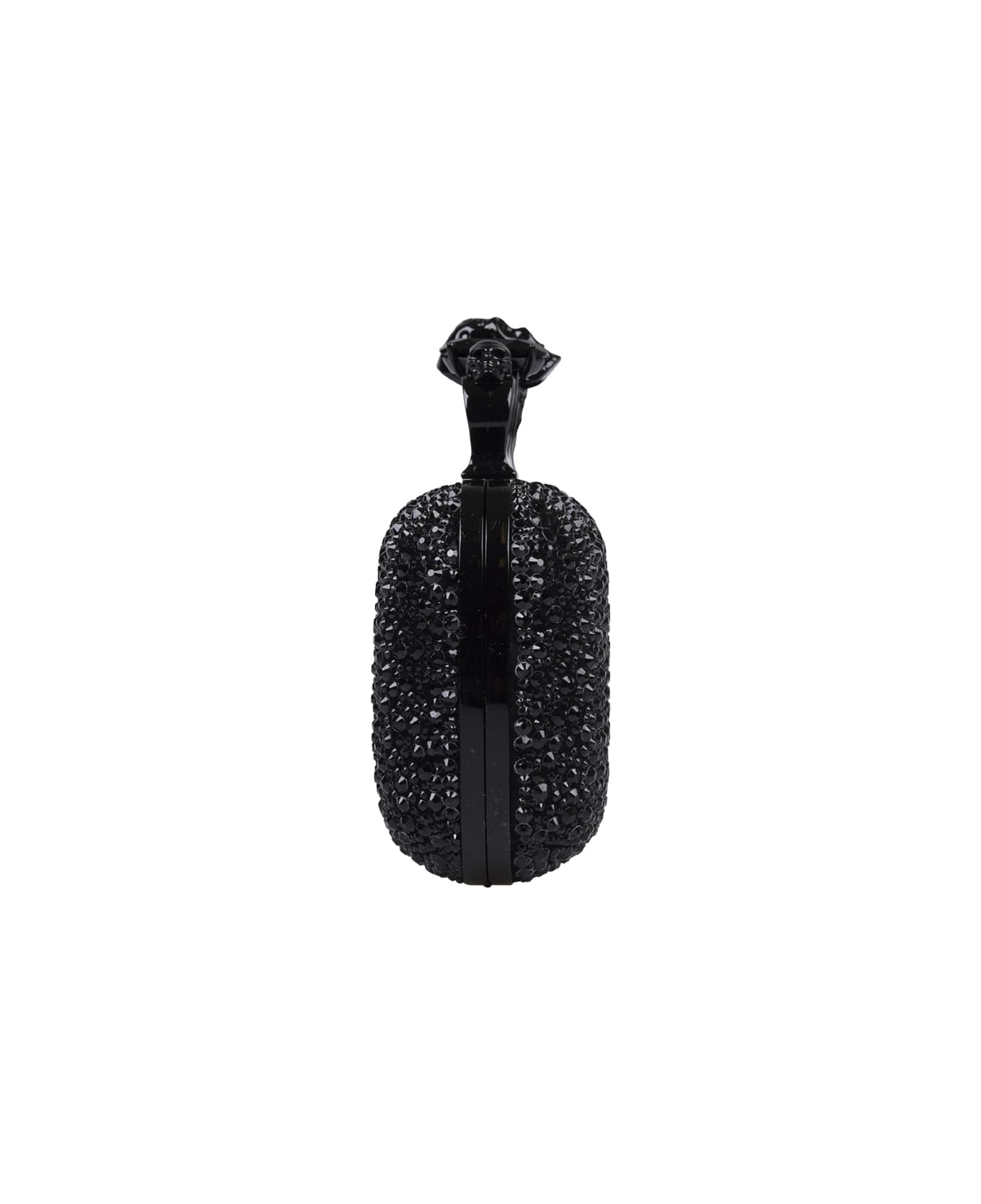Black Skull Four Ring Clutch Bag With Chain - 3