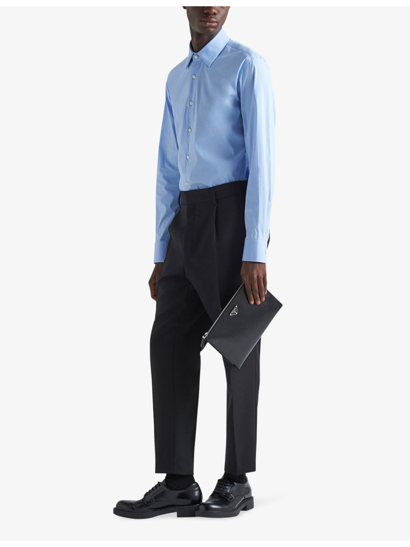 Prada Collared slim-fit cotton-blend shirt outlook