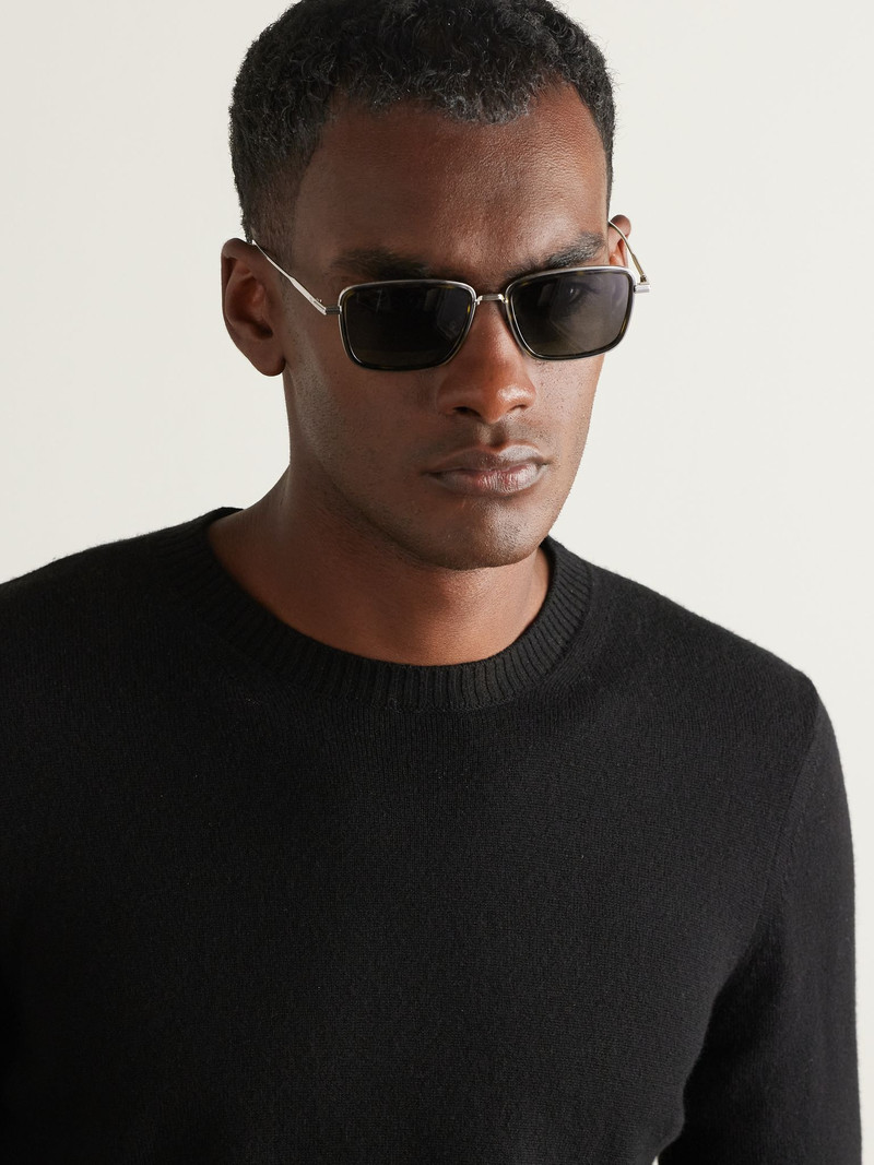 Dior DiorBlacksuit S9U Silver-Tone and Tortoiseshell Acetate D-Frame Sunglasses Silver outlook