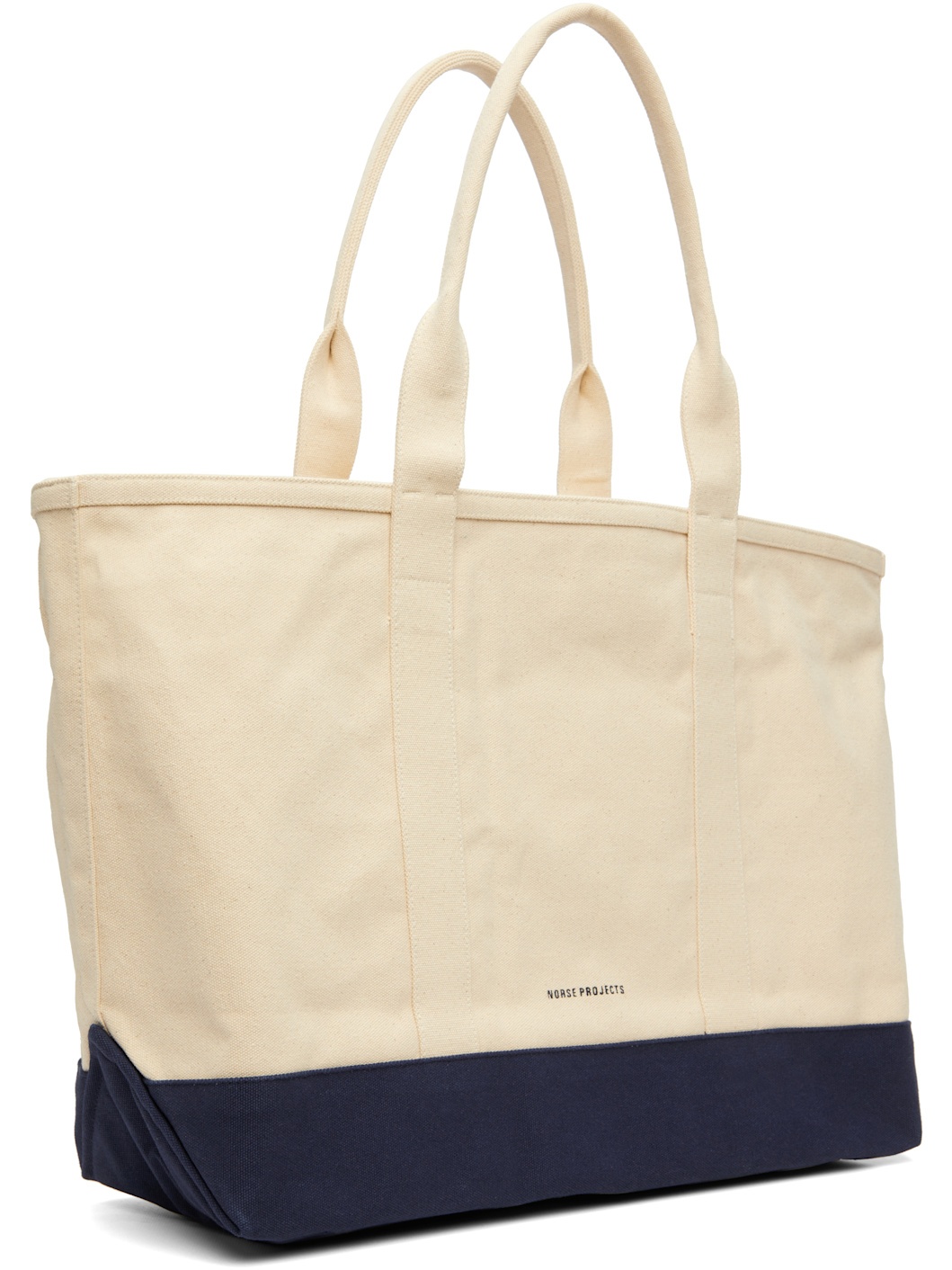 Off-White & Navy Stefan Cotton Canvas Tote - 2
