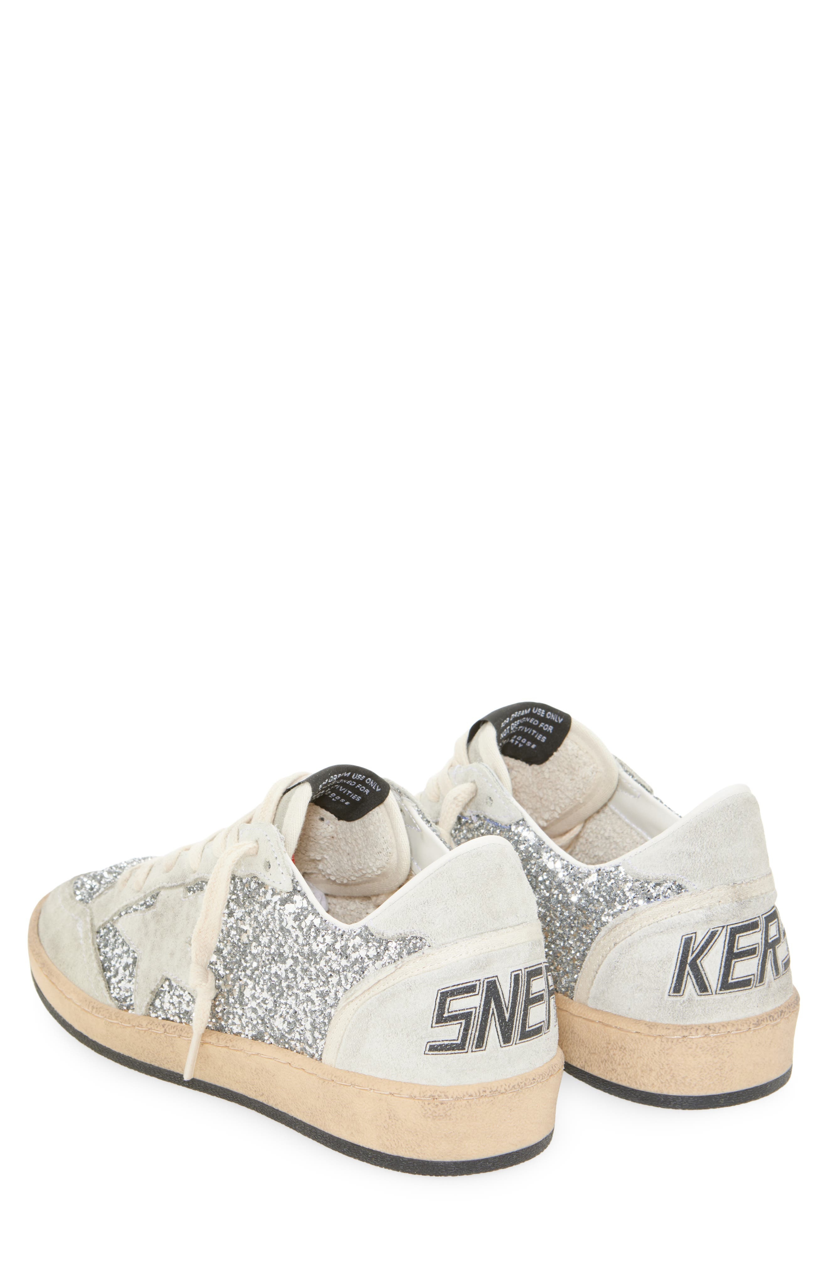 Golden Goose Ball Star Glitter Sneaker in Silver/Ice at Nordstrom - 2