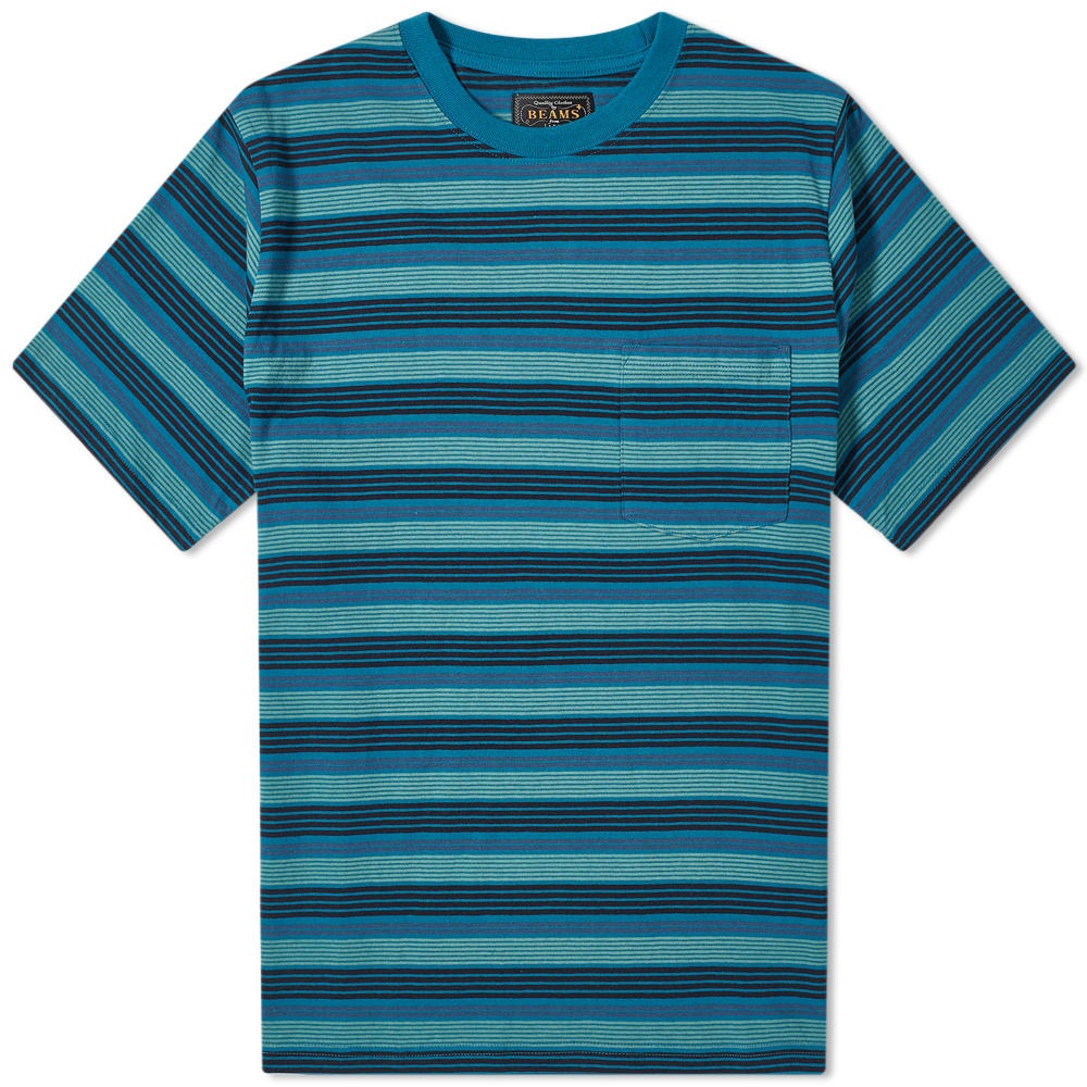 Beams Plus Multi Stripe Pocket Tee - 1