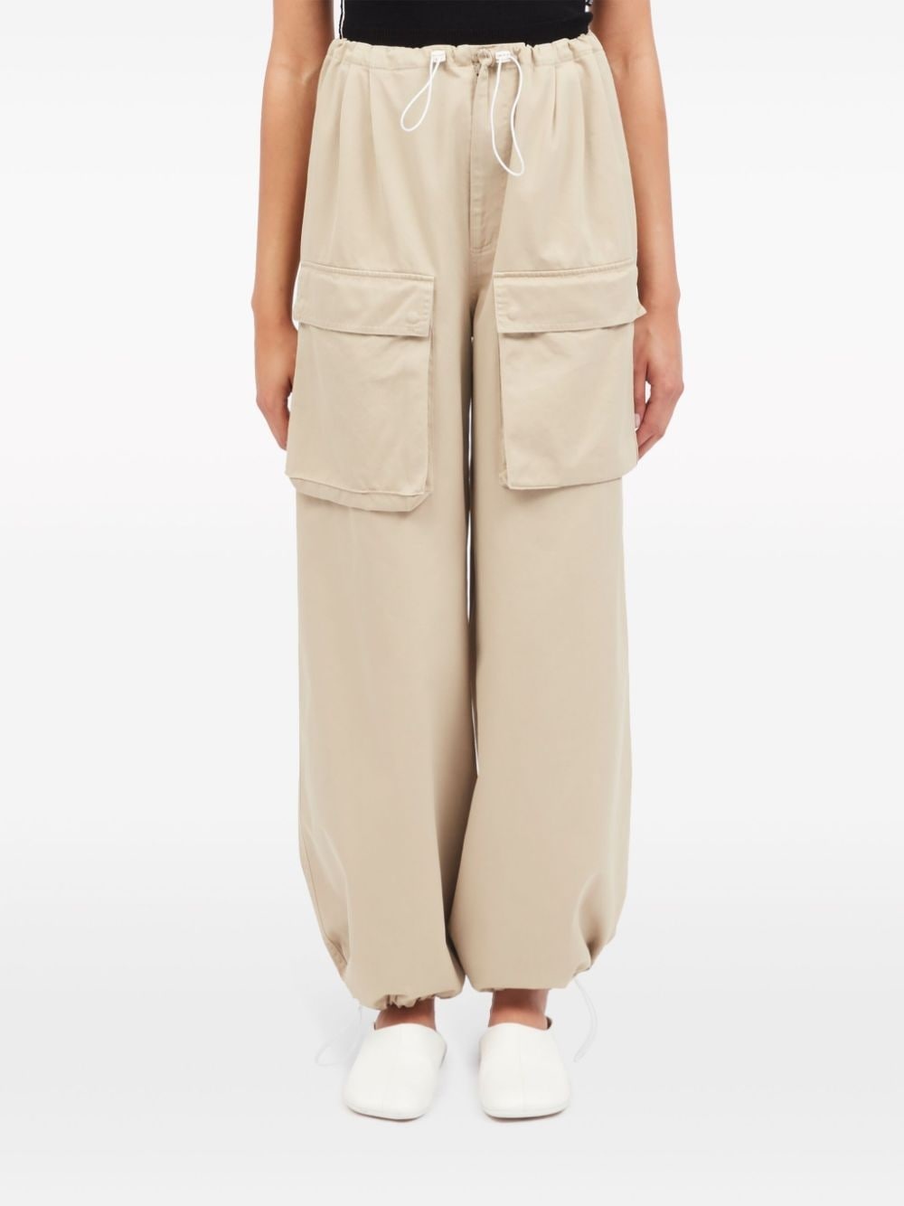 wide-leg cargo cotton trousers - 2