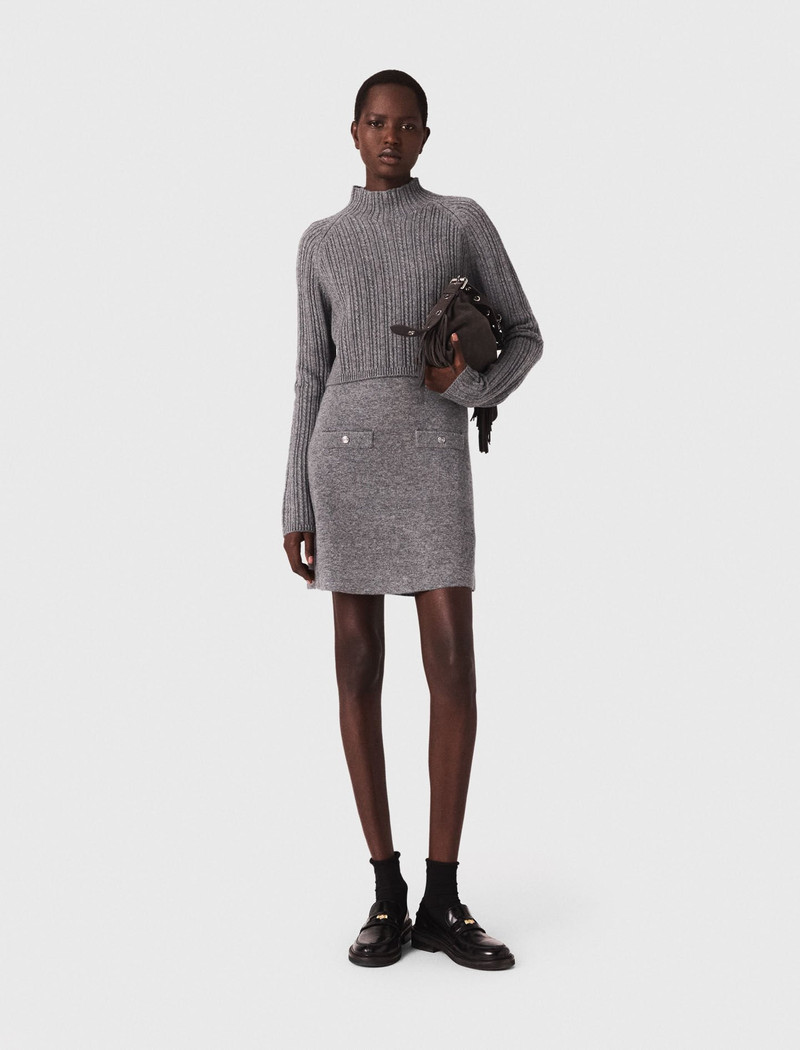 maje 2-in-1 knit mini dress outlook
