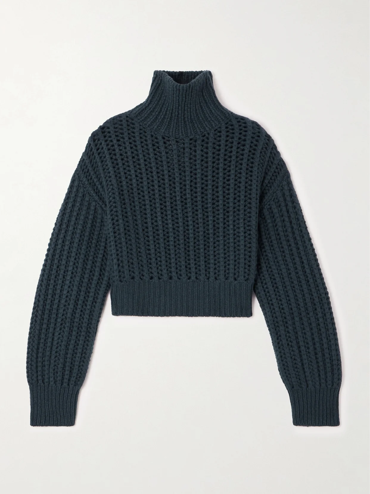 Ribbed Cashmere Turtleneck Sweater - 1