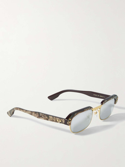GUCCI Rectangular-Frame Acetate and Gold-Tone Sunglasses outlook