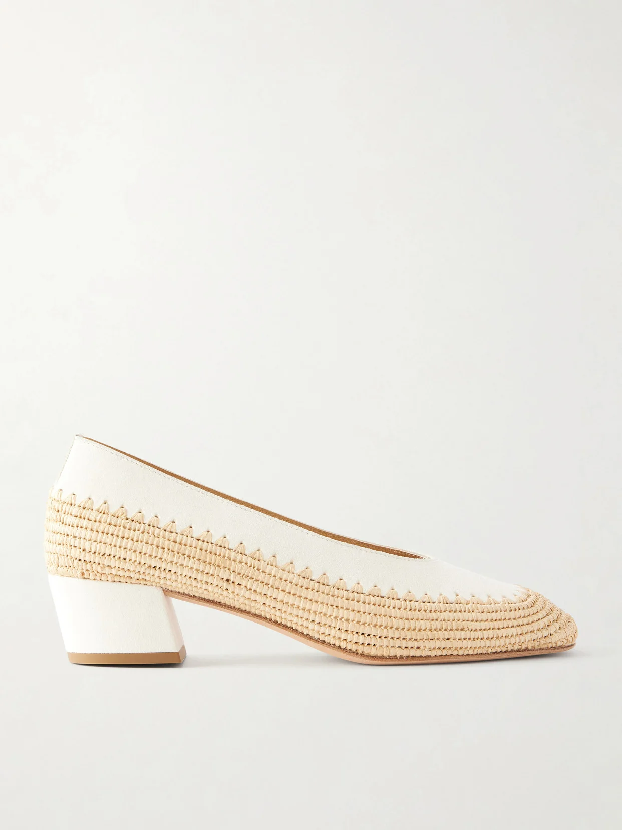 Strength 40 Suede-trimmed Raffia Pumps - 1