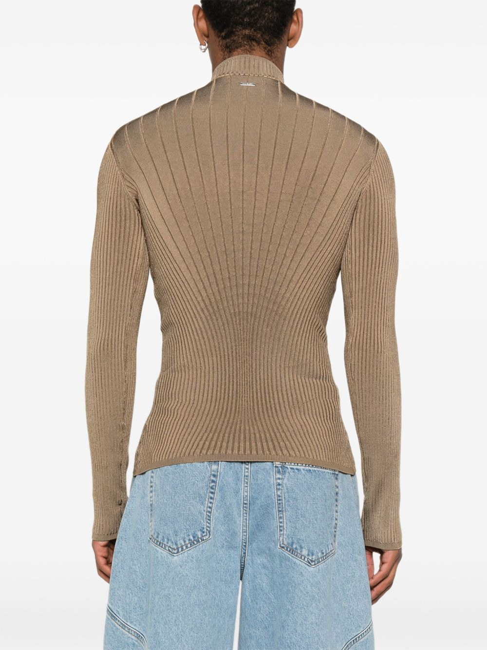 ribbed high-neck jumper - 4