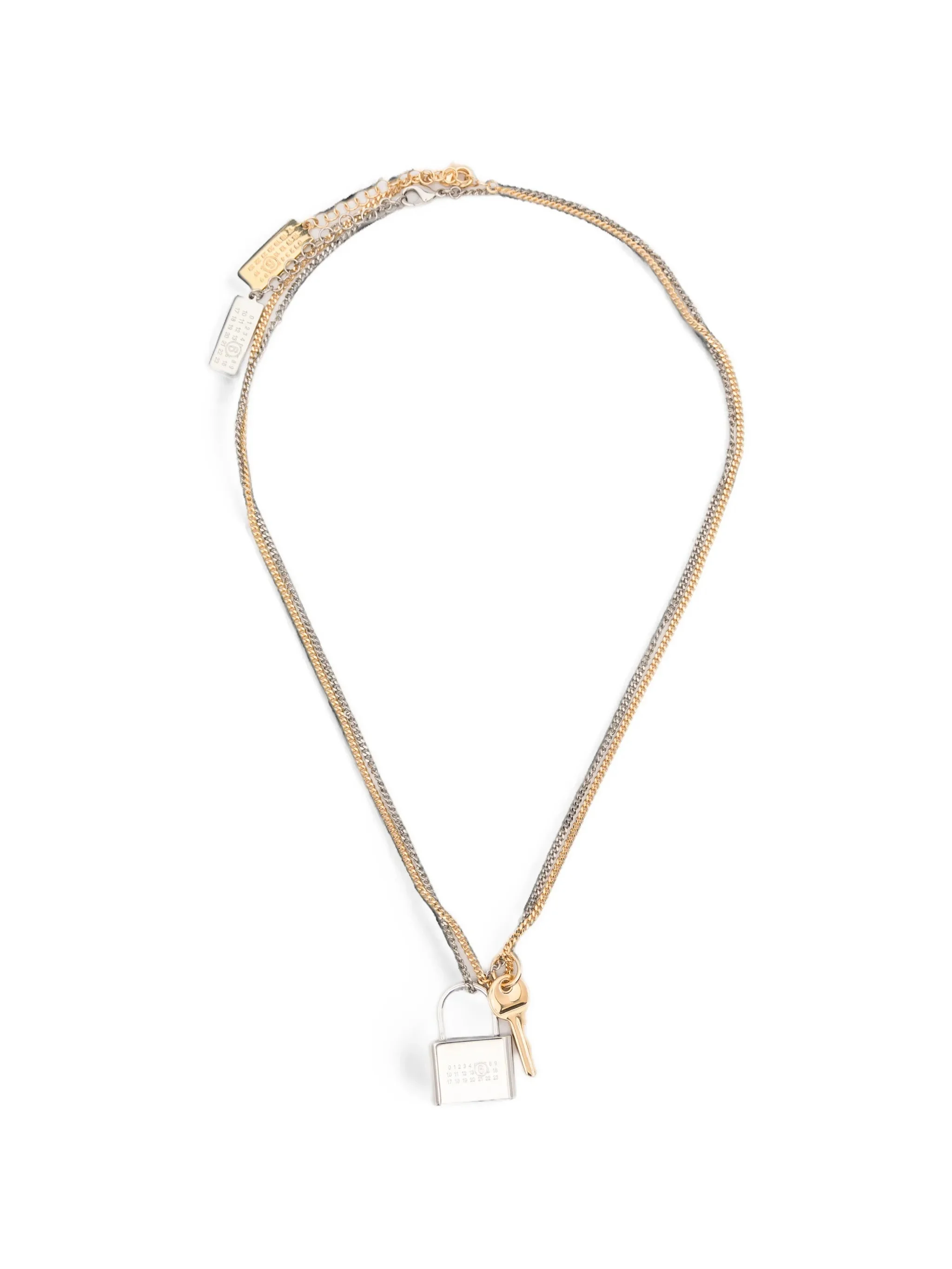 Mm6 Maison Margiela Layered Lock And Key Pendant Necklace - 1