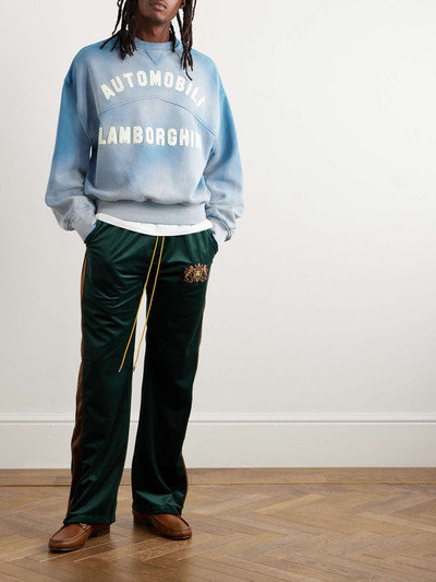 Rhude + Lamborghini Logo-Print Distressed Cotton-Jersey Sweatshirt outlook