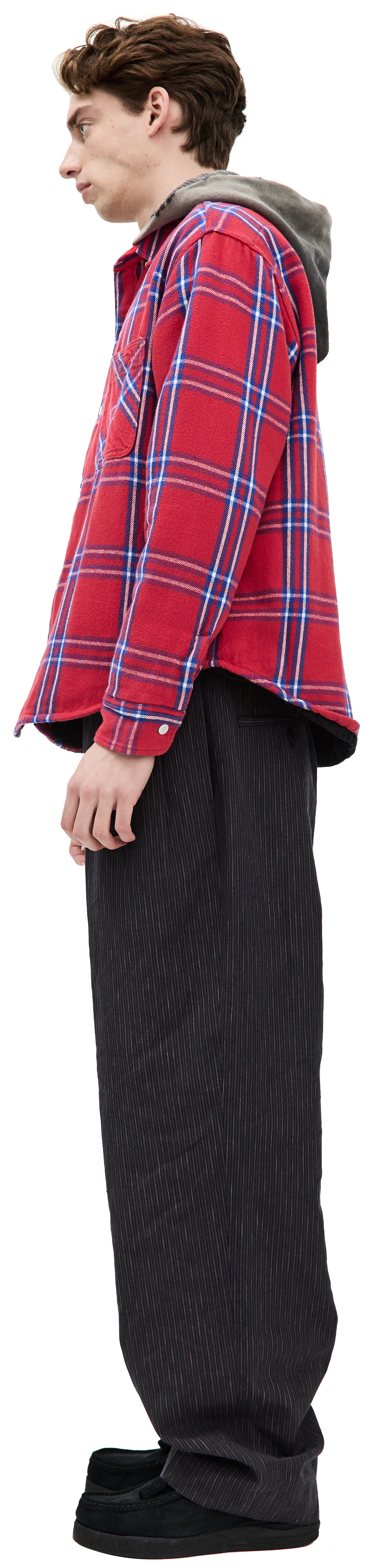 HOODED PLAID SHIRT - 4