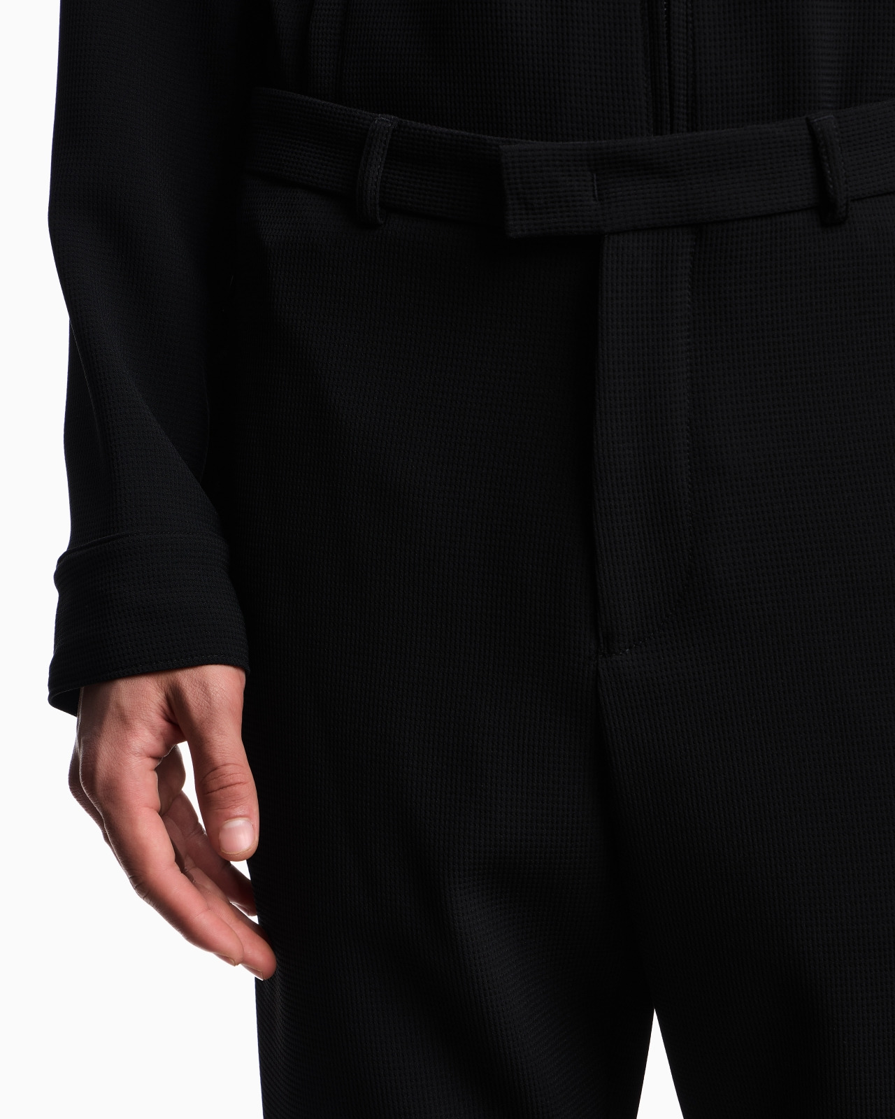 ICON PIQUÉ-EFFECT MICRO-TEXTURED CRÊPE JERSEY TROUSERS - 5