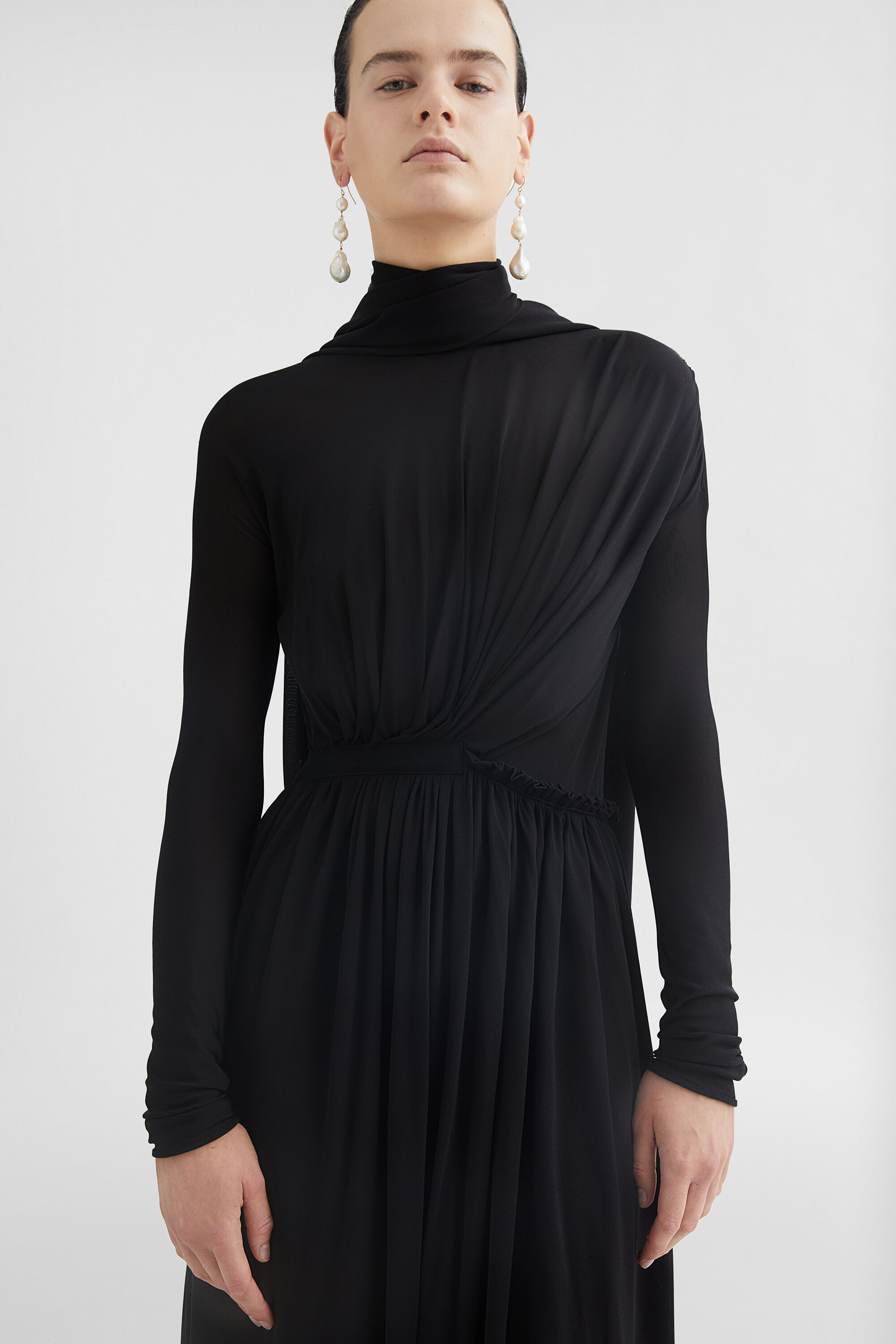 Silk Draped Dress - 3