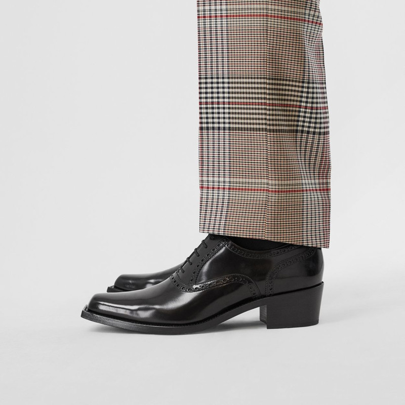 D-ring Detail Leather Heeled Oxford Brogues 3