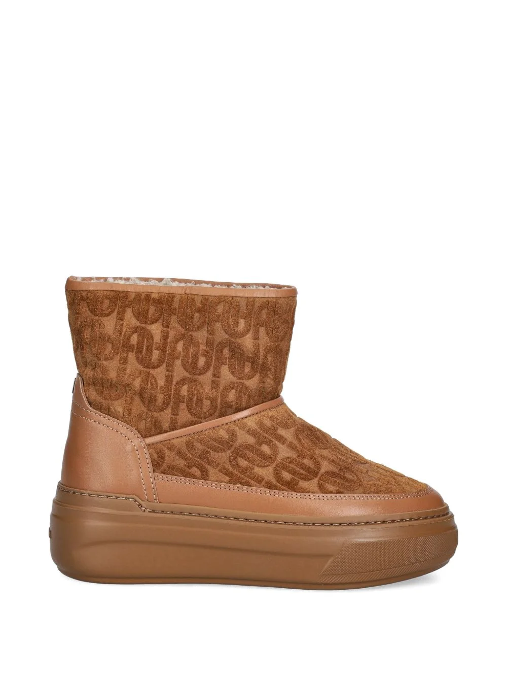 logo-embossed platform boots - 1