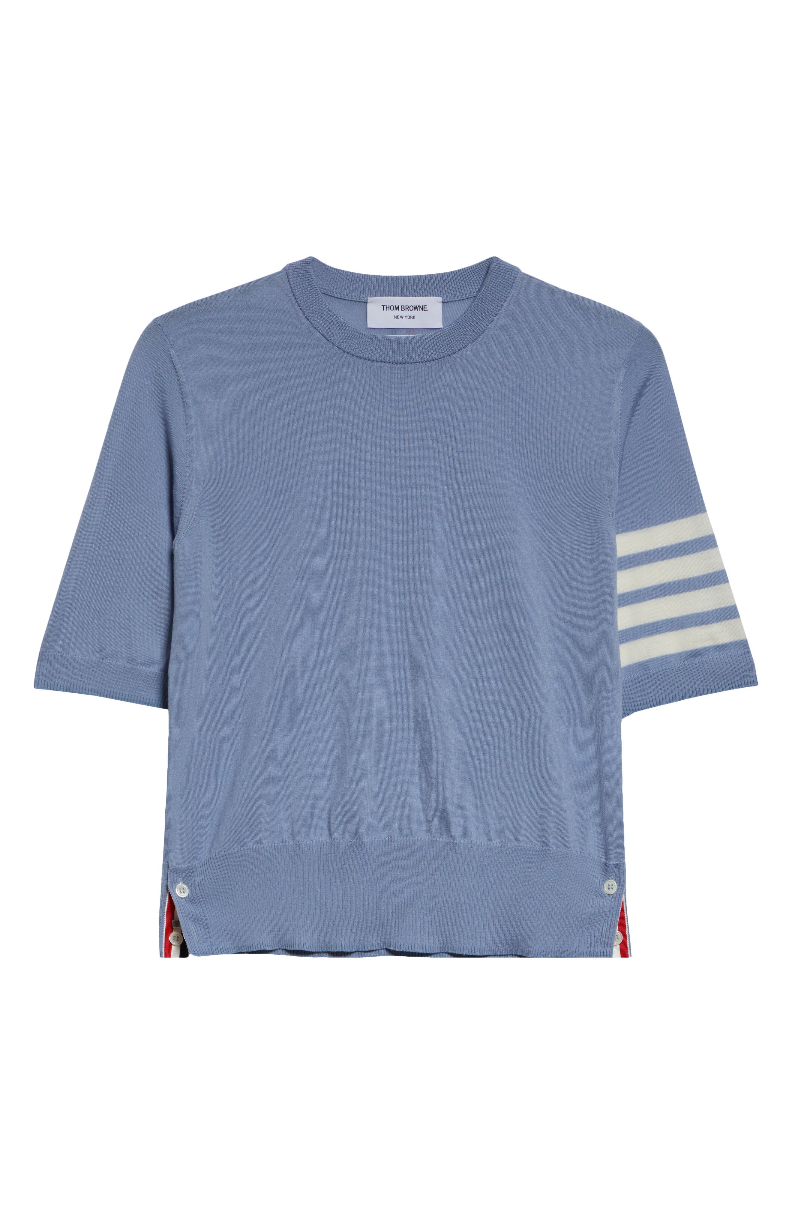 4-Bar Short Sleeve Wool & Cashmere Sweater - 5