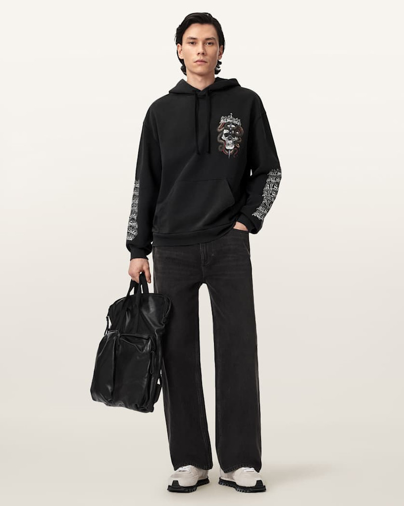 ALLSAINTS ARAKNID LONG SLEEVE COTTON HOODIE outlook