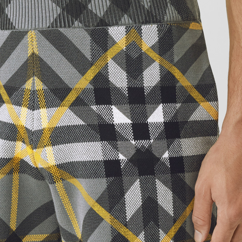 Burberry Layered Check Cotton Jacquard Shorts outlook