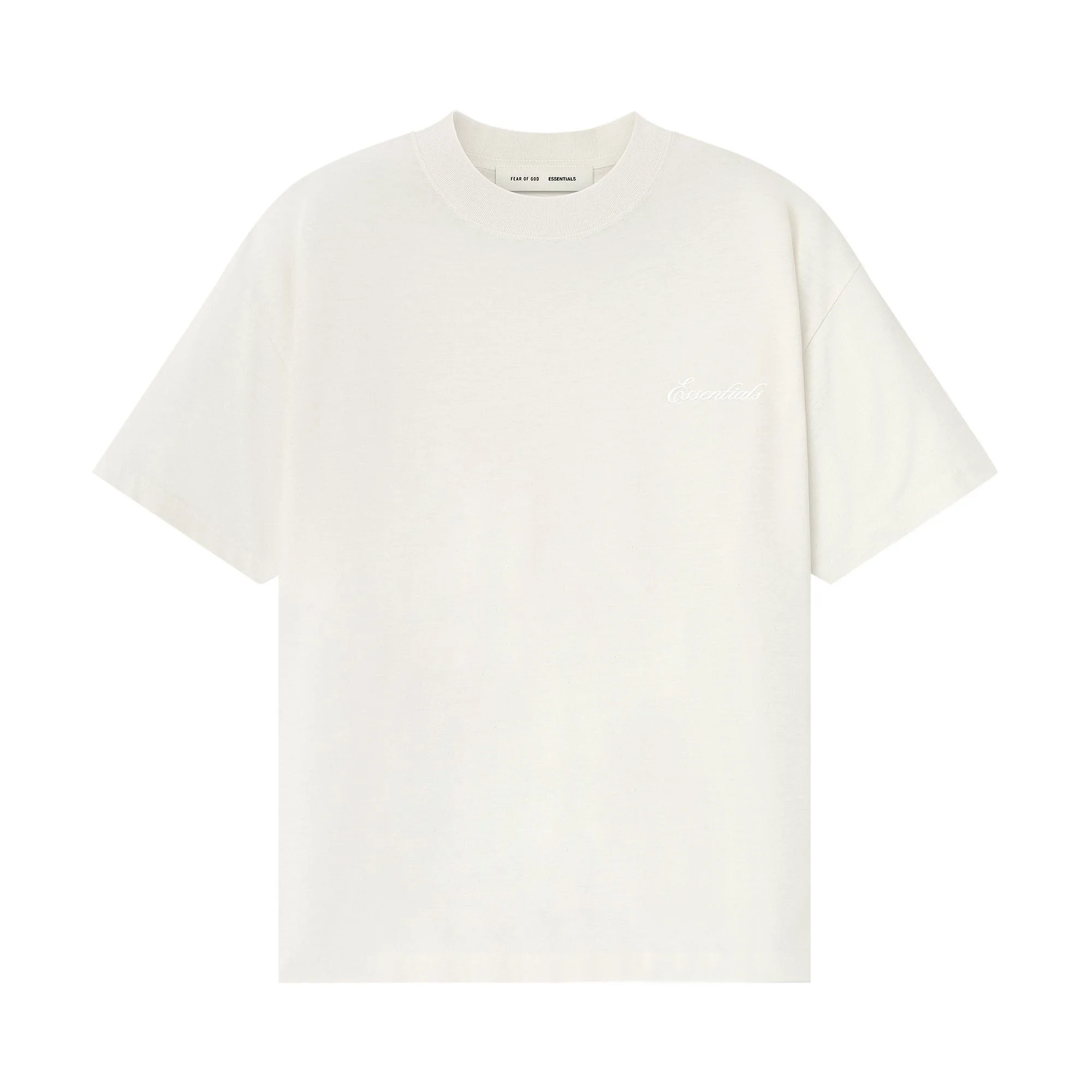 Fear of God Essentials Embroidered Essential Tee 'Ivory' - 1