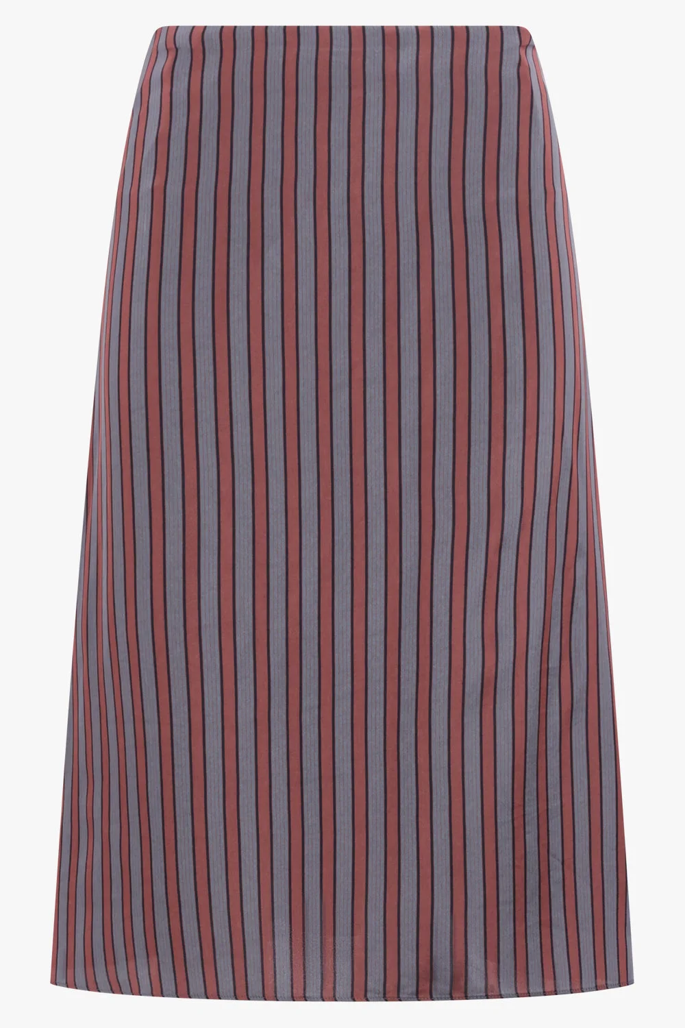 SUSYA STRIPE MIDI SKIRT | BURGUNDY/GREY - 1