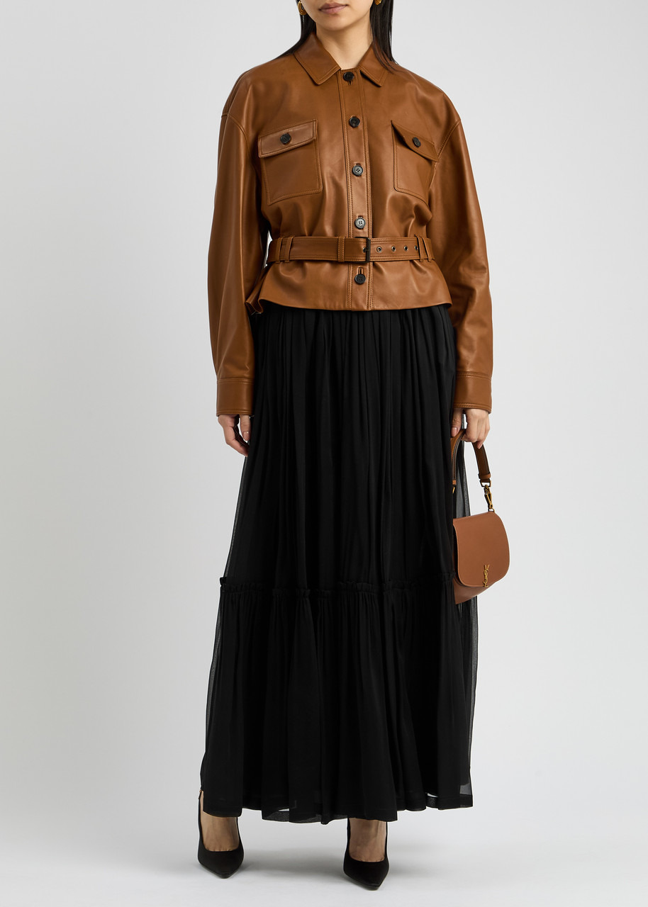 Saint Laurent Silk-chiffon Midi Skirt - 4