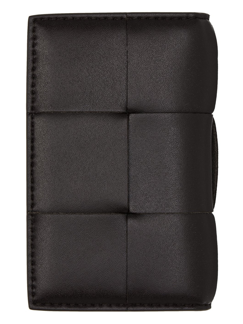 Bottega Veneta Brown & Tan Cassette Flap Card Case Wallet outlook