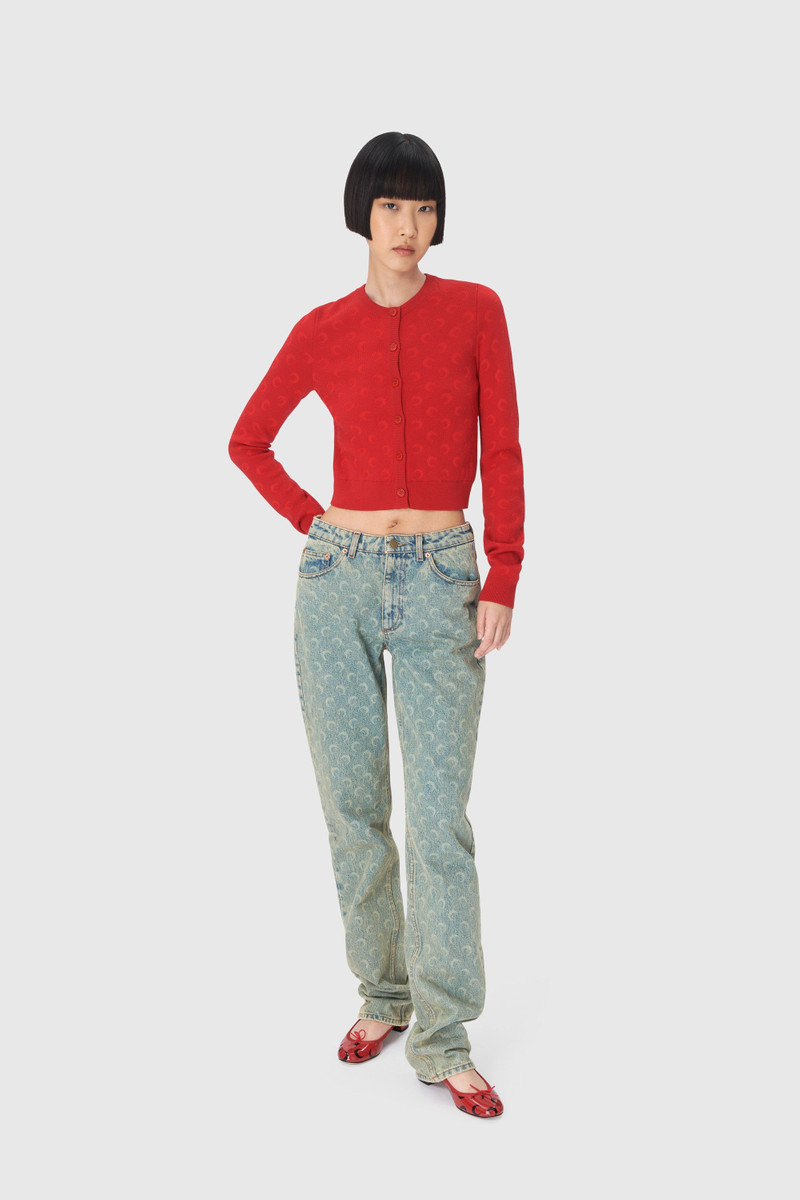 Marine Serre Moon Jacquard Knit Fitted Cardigan outlook