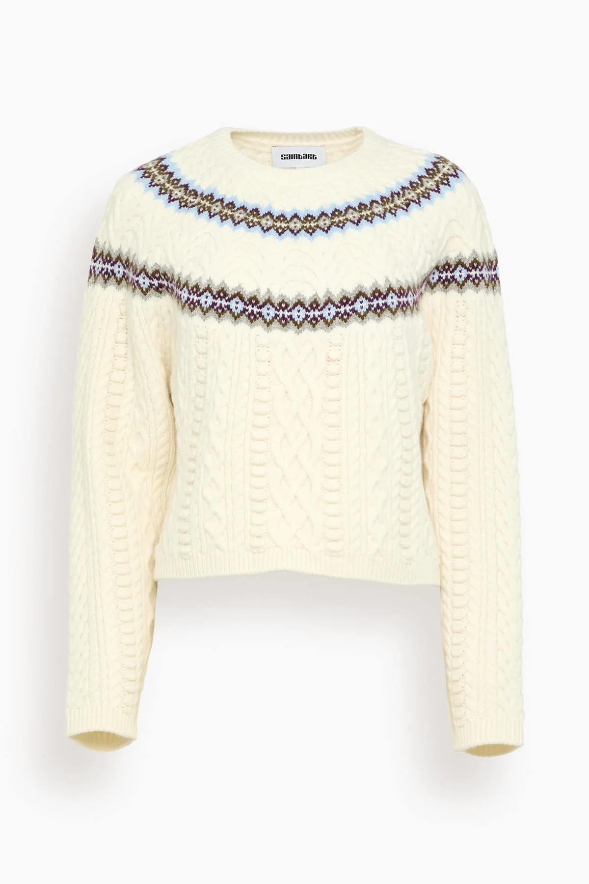 Ainsley Fair Isle Sweater in Multi Ivory - 1