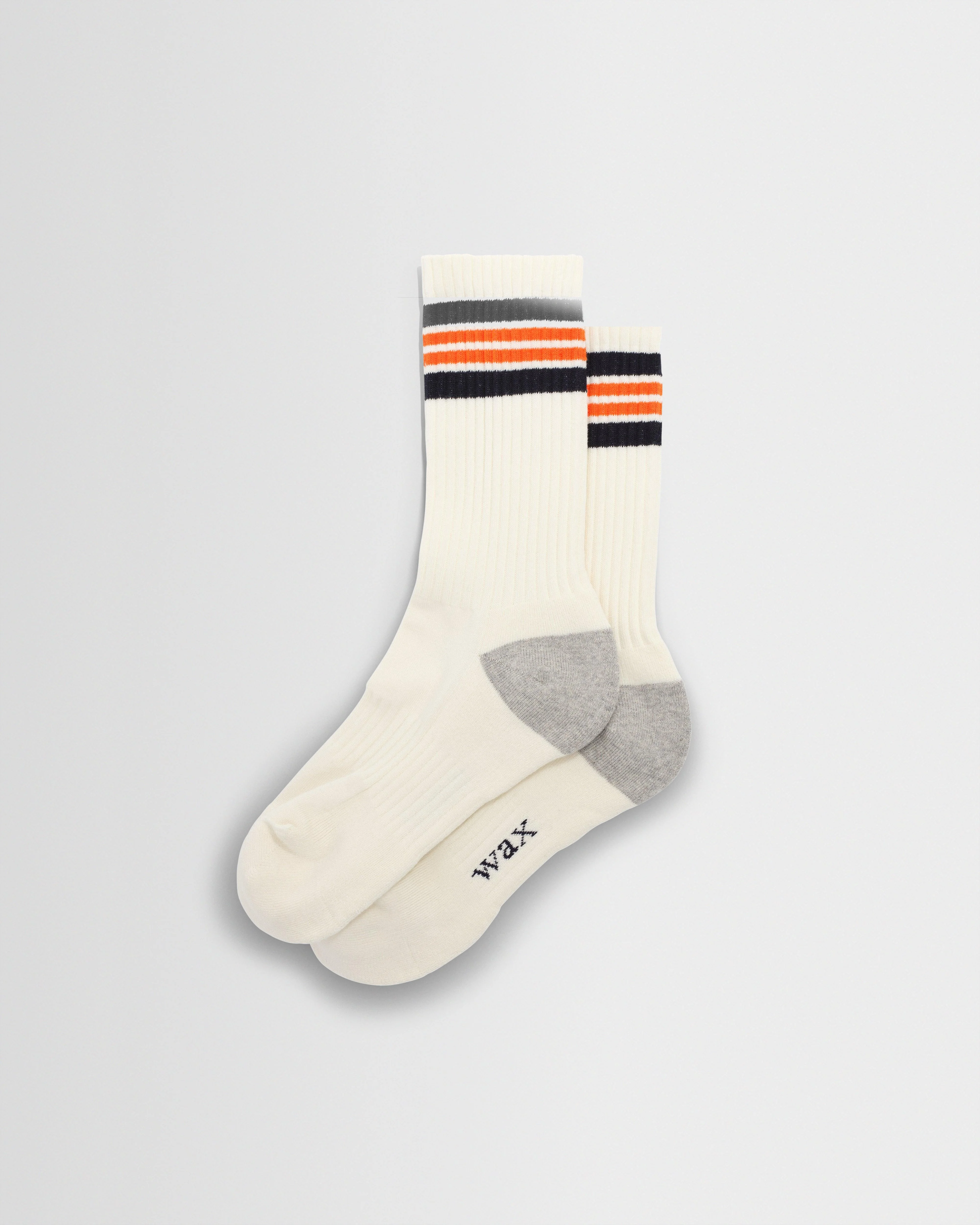 Thorpe - Ecru And Orange Branded Stripe Socks - 1