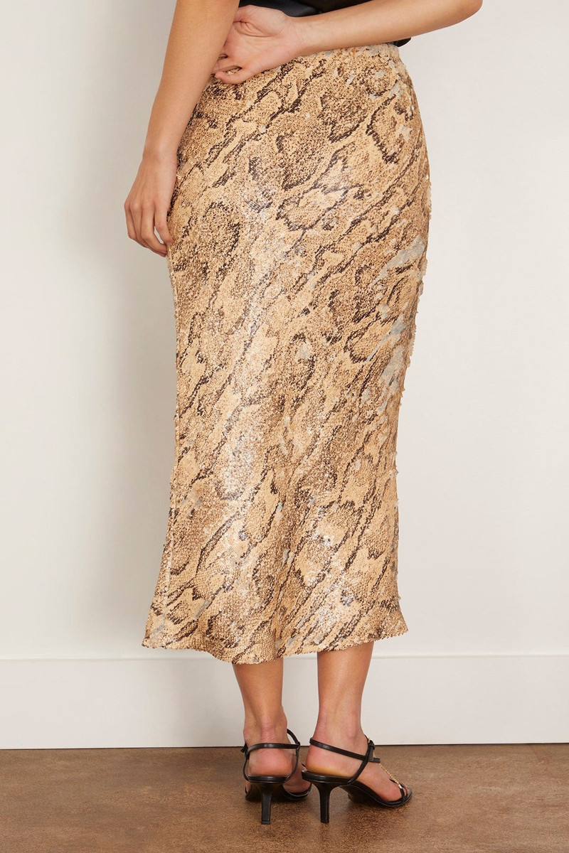 Separ Embroidered Sequins Skirt in Beige 4