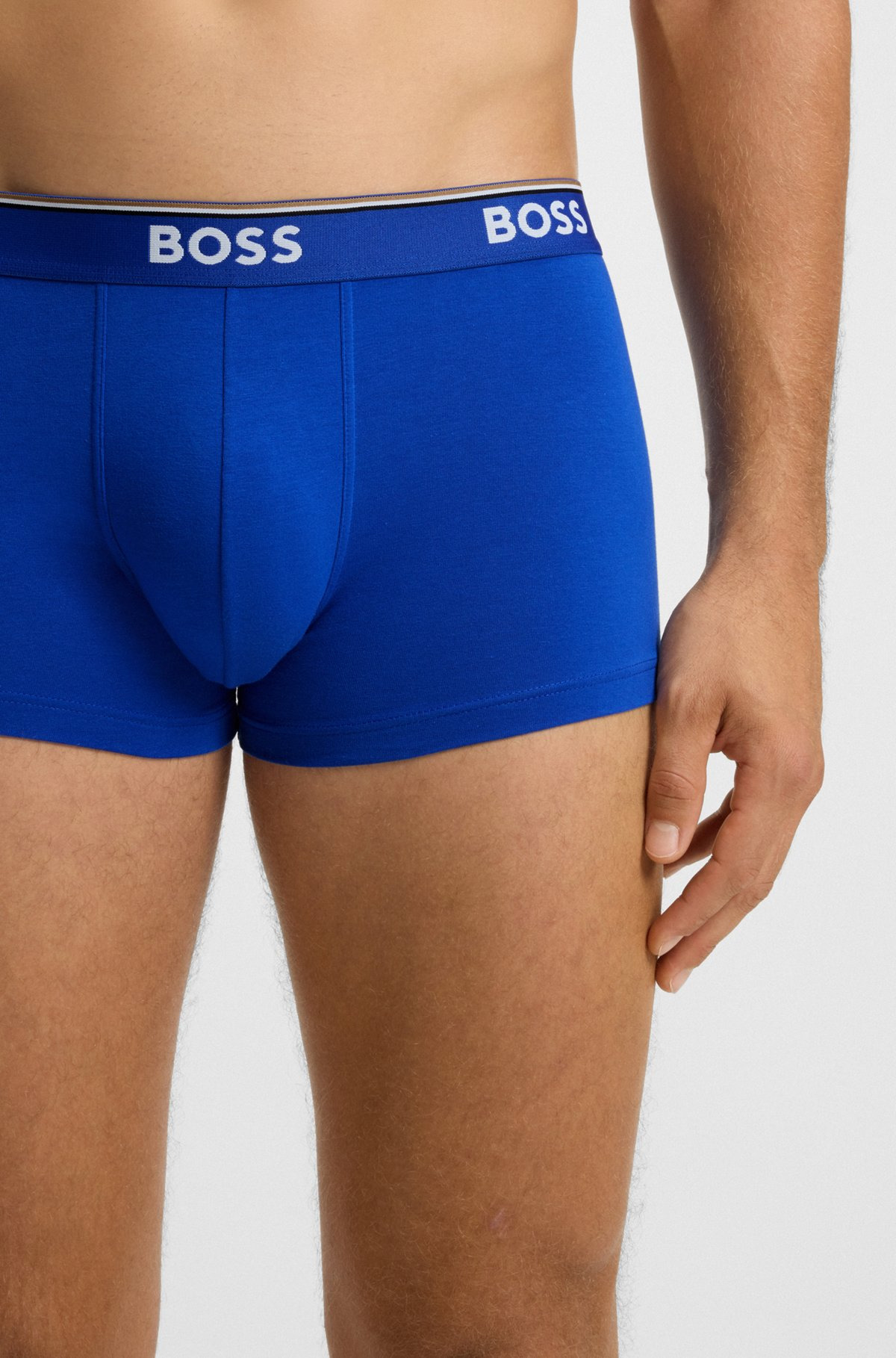 THREE-PACK OF STRETCH-COTTON TRUNKS WITH LOGO WAISTBANDS - 4