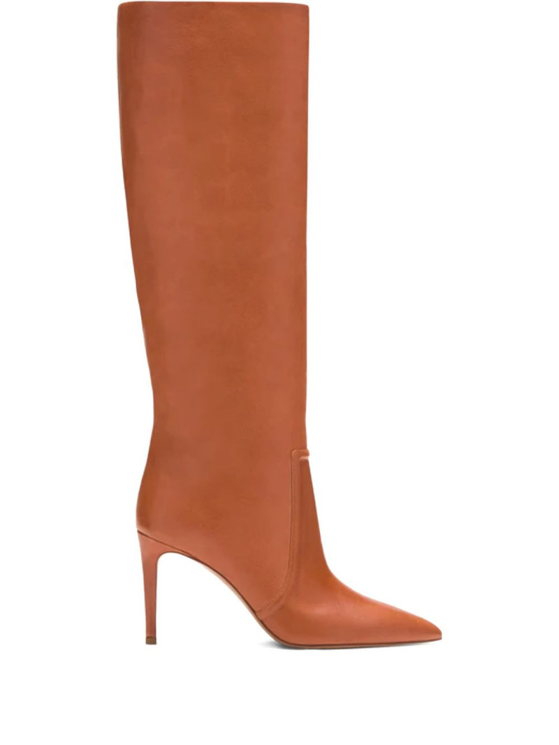 85mm pointed leather boots 1