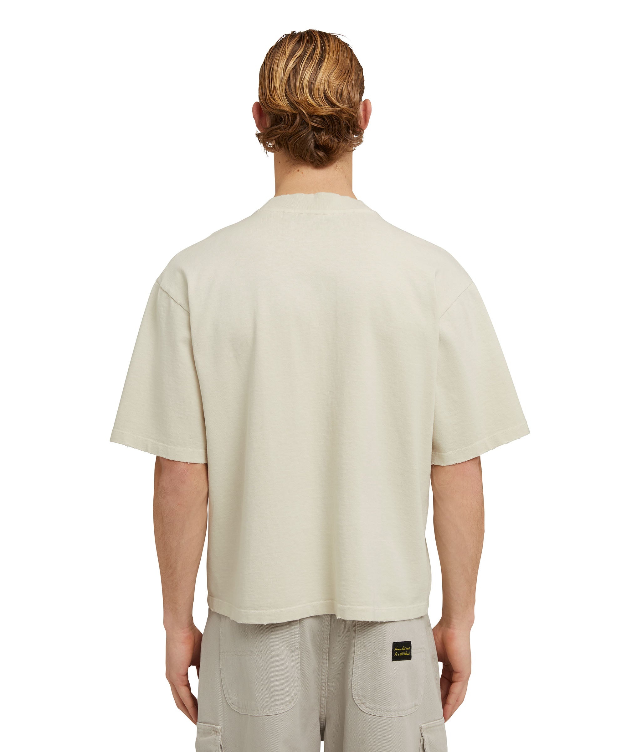 Cotton crewneck t-shirt with MSGM large print logo - 3