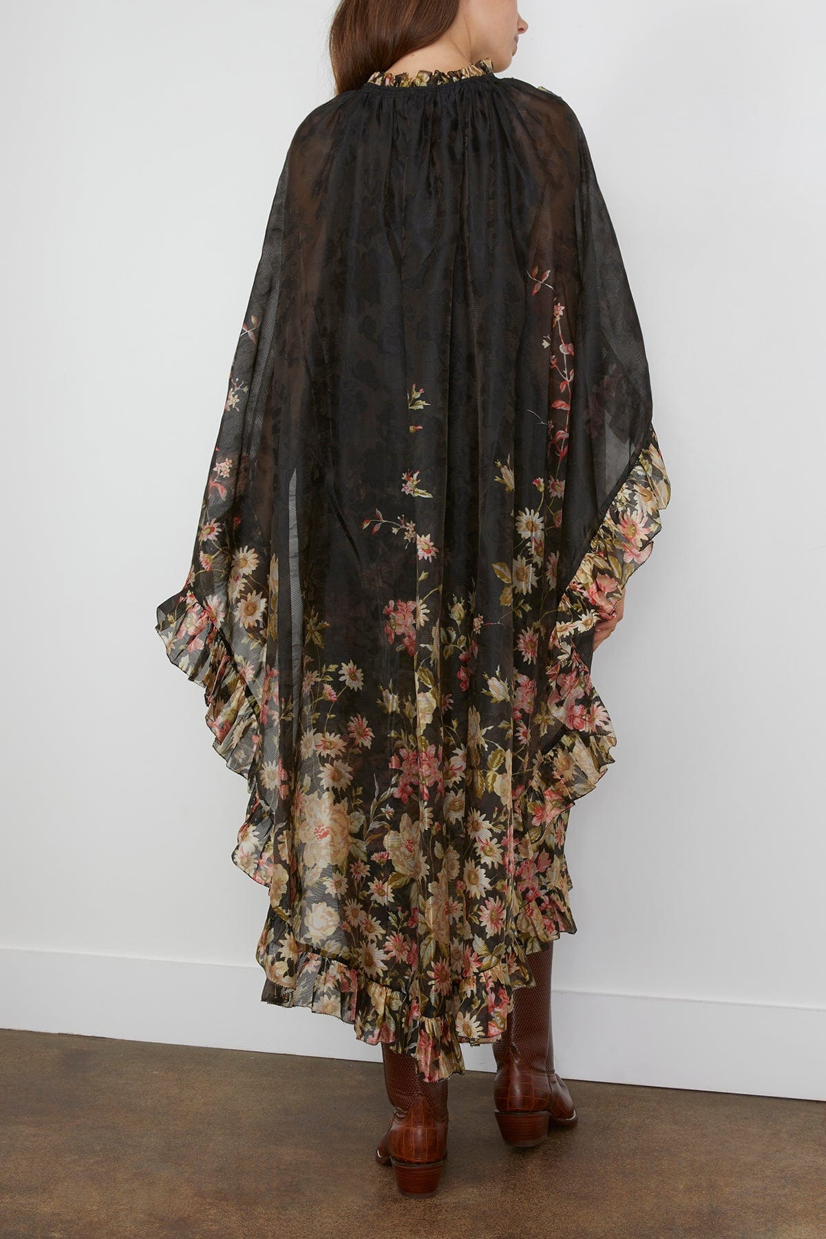 Jolie Print Caped Midi Dress in Multi - 4