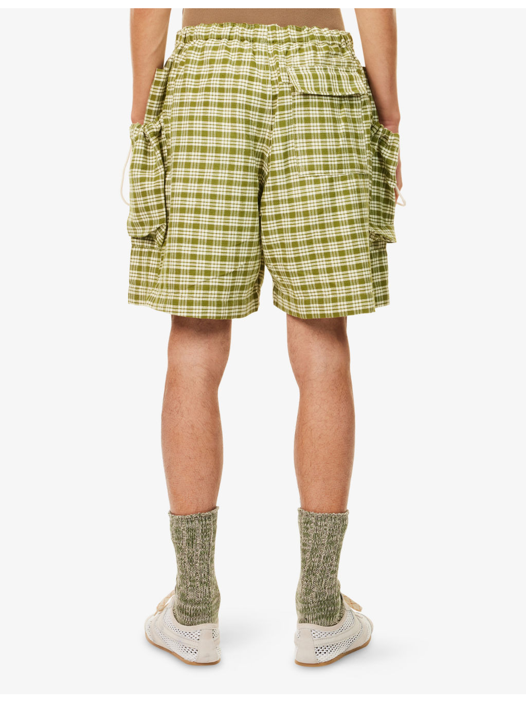 Salt Checked Cotton Shorts - 4
