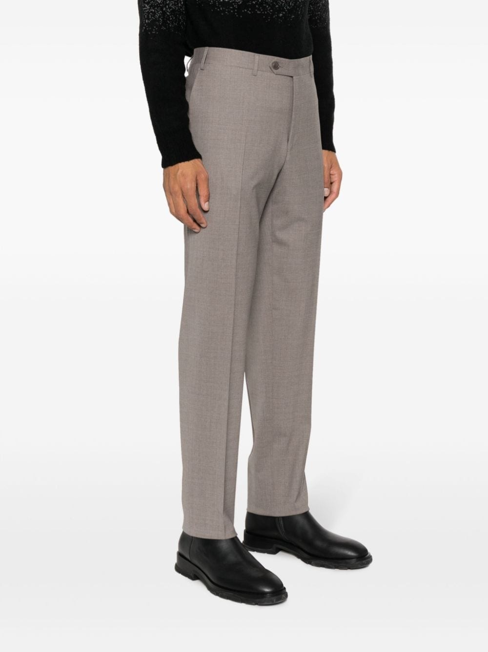 mid-rise tailored tapered trousers - 3