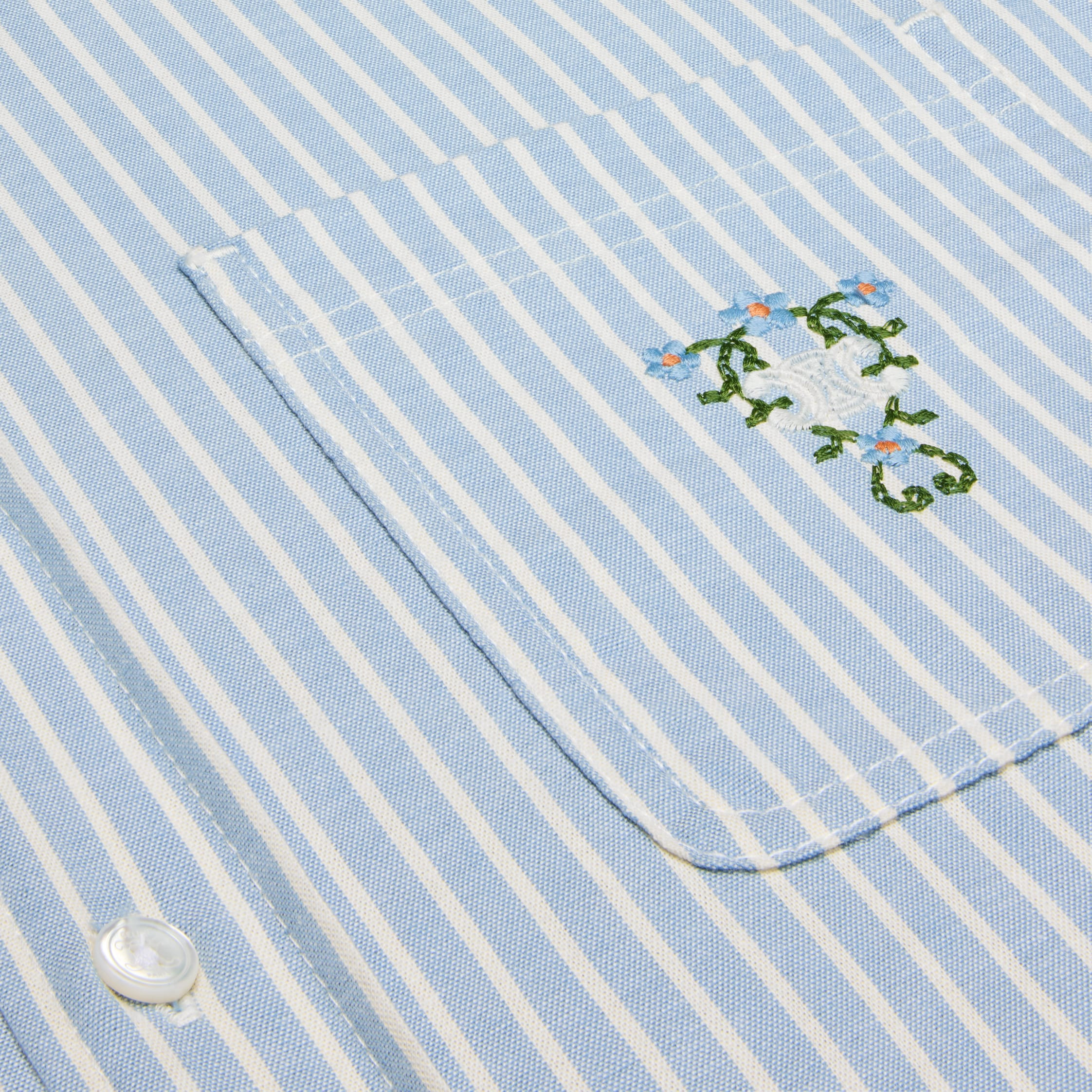 cropped shirt in hickory striped cotton - 4