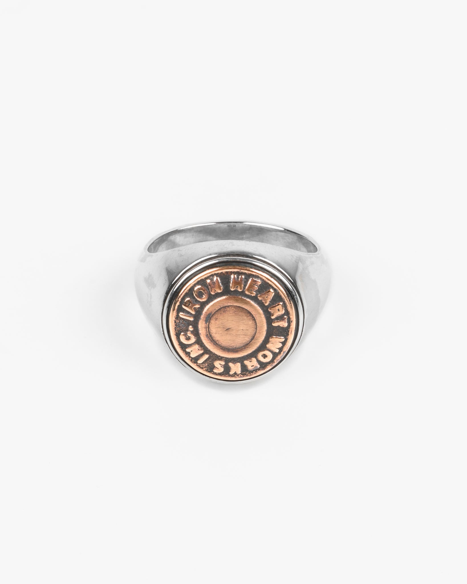 Iron Heart Button Ring - Sterling Silver - 7