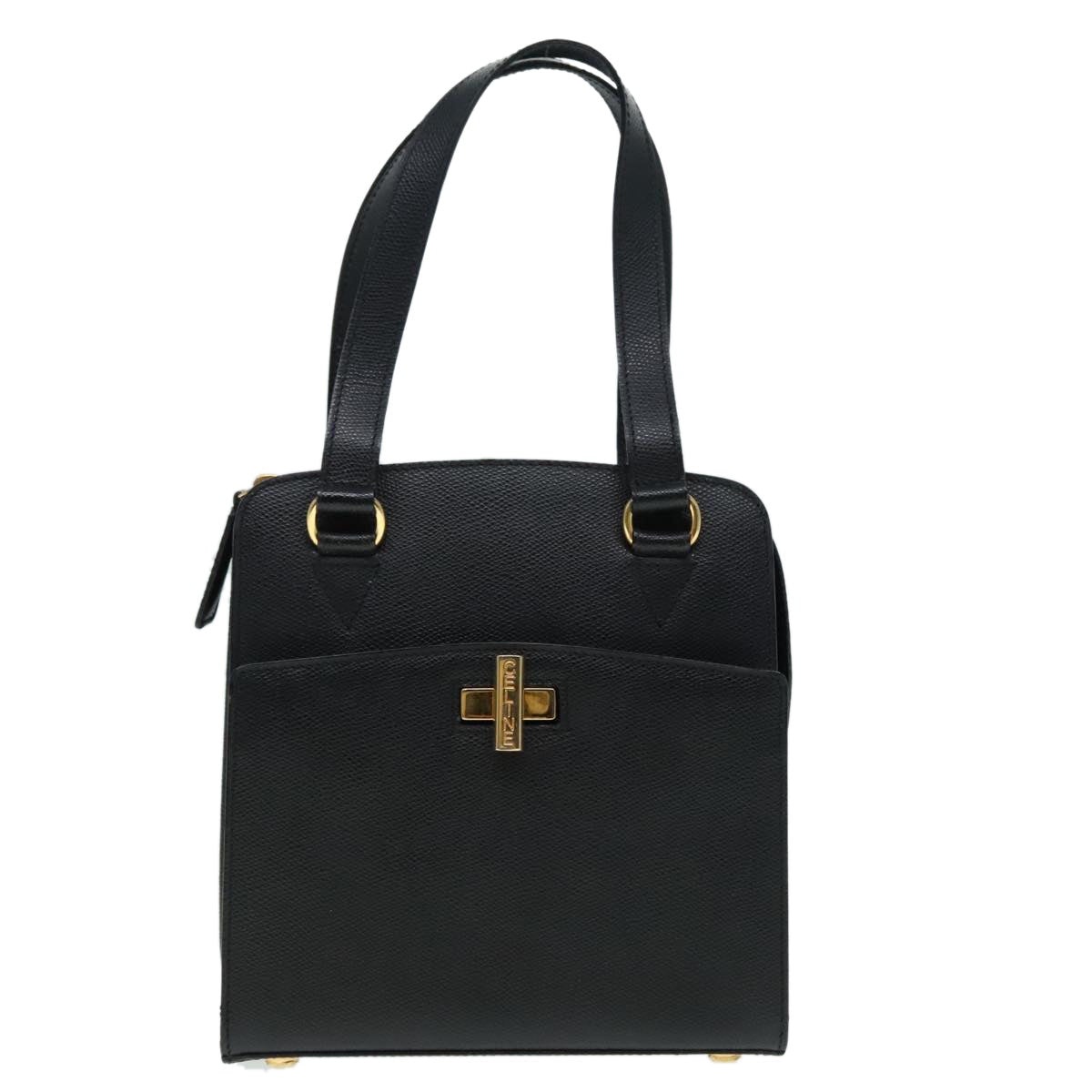CELINE Hand Bag Leather Black Gold - 13