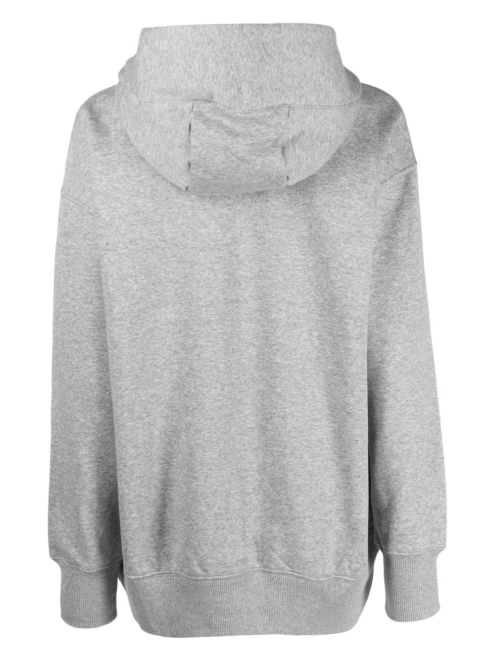 oversize mélange drawstring hoodie - 2