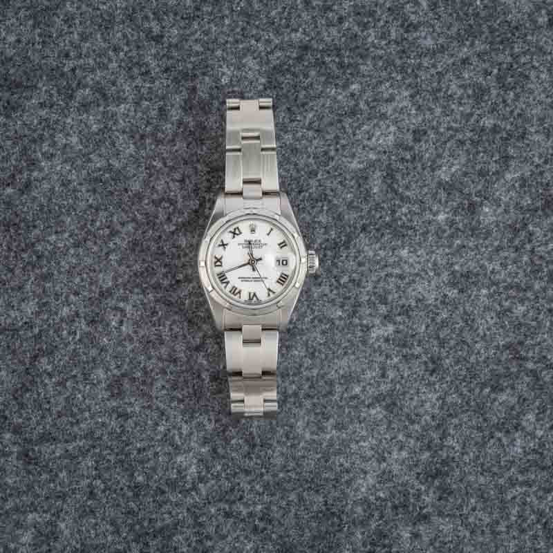 Ladies Rolex Date Ref 79190 White Roman Dial - 6