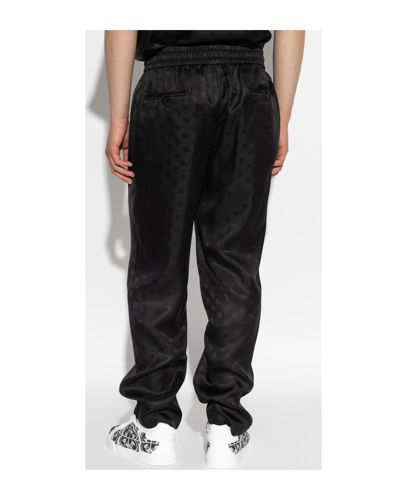 Dolce & Gabbana Silk Trousers With Monogram - 4