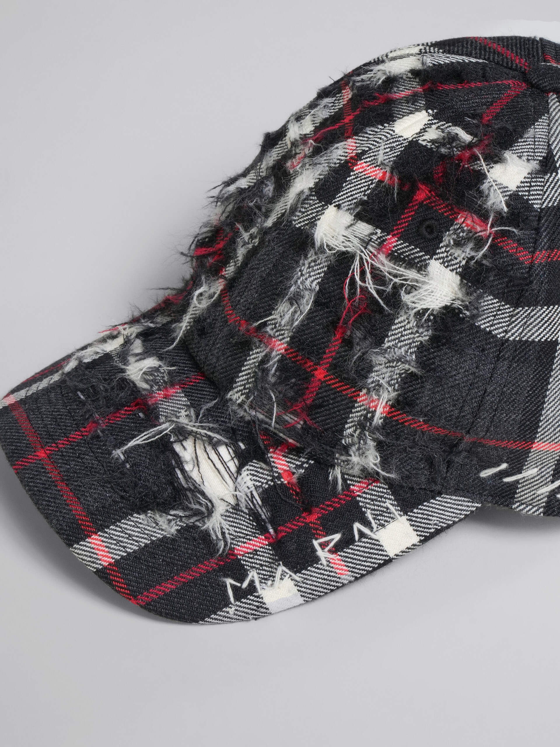 GREY WOOL TARTAN BASEBALL HAT - 4