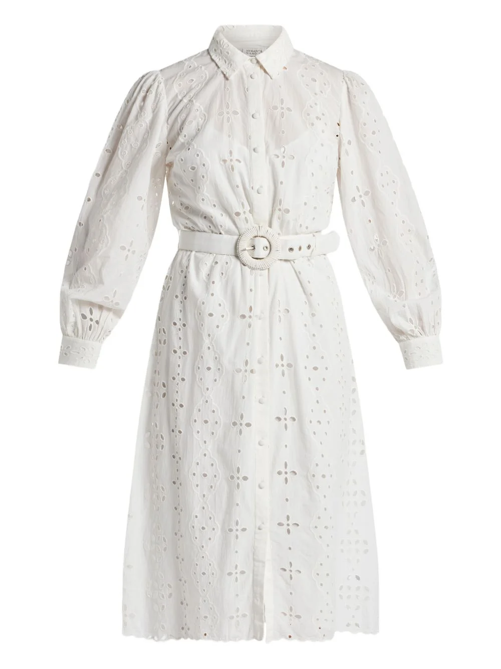 Adya eyelet belted midi dress - 1