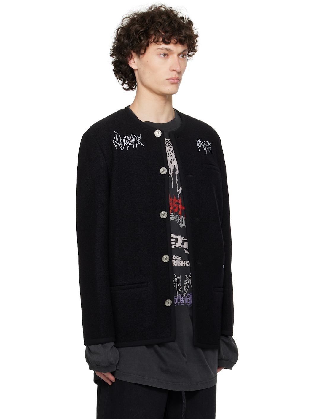 Black 'Ghost Writer' Wool Jacket - 2