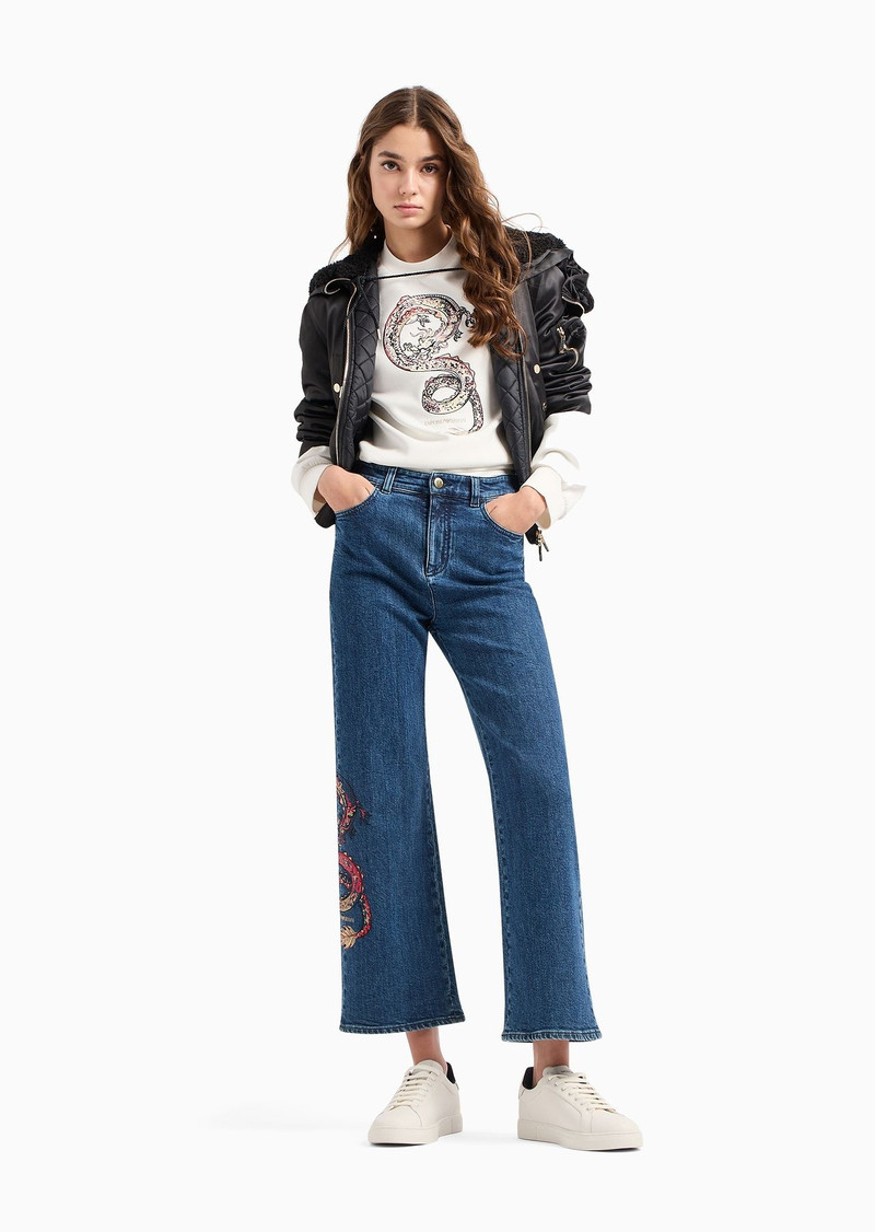 EMPORIO ARMANI sweatshirt with oversized dragon embroidery outlook