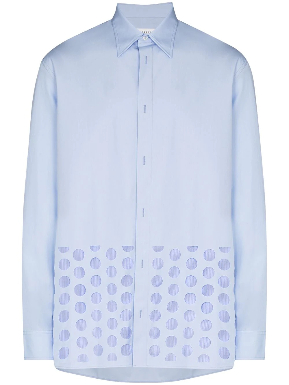 Punched-holes long-sleeve shirt - 1