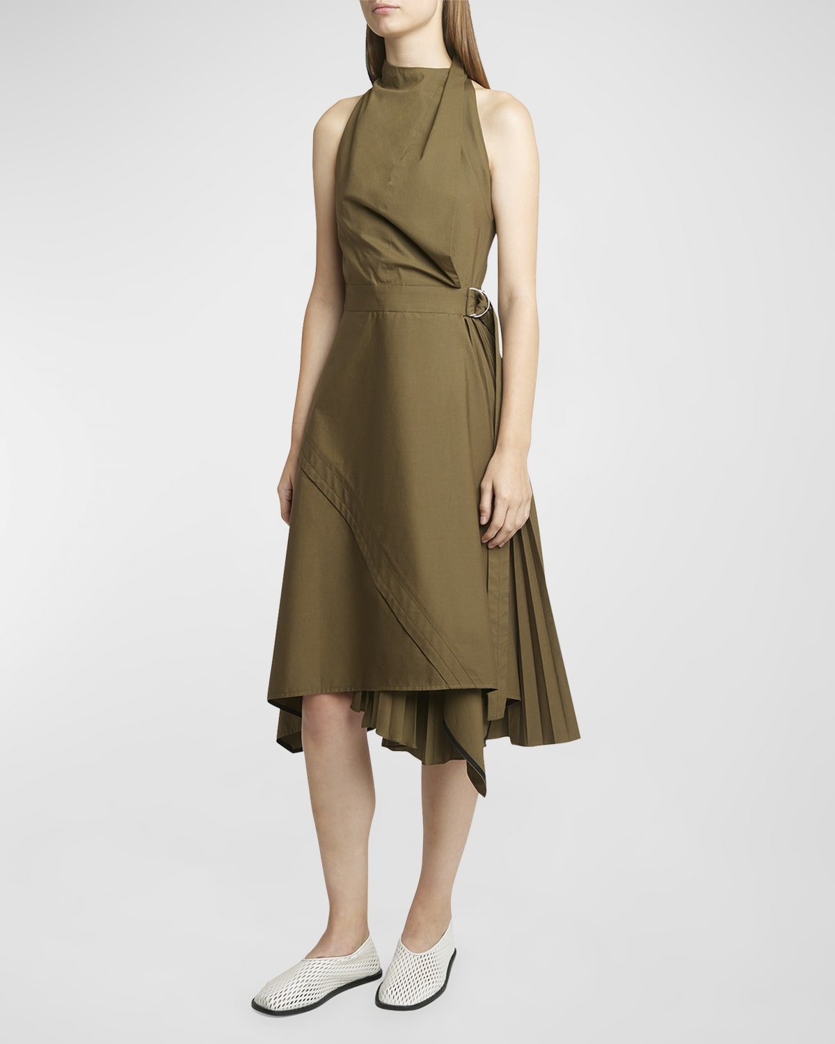 Yoko Compact Poplin Asymmetric Dress - 3